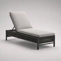 Bain de soleil réglable en acier avec tressage en polyéthylène et coussins en polyester, gris anthracite et gris clair, 195 × 70 × 35 cm